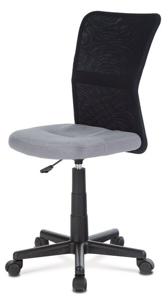 Kancelárska stolička, sivá mesh, plastový kríž, sieťovina čierna
