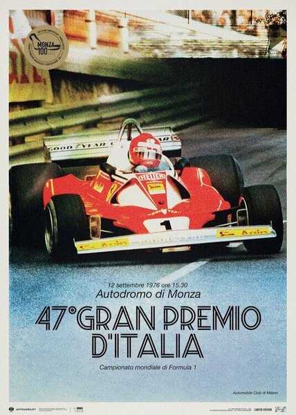 Umelecká tlač Monza Circuit - 100 Years Anniversary - 1976