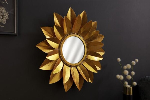 IIG - Elegantné zrkadlo SUNFLOWER 60 cm zlaté
