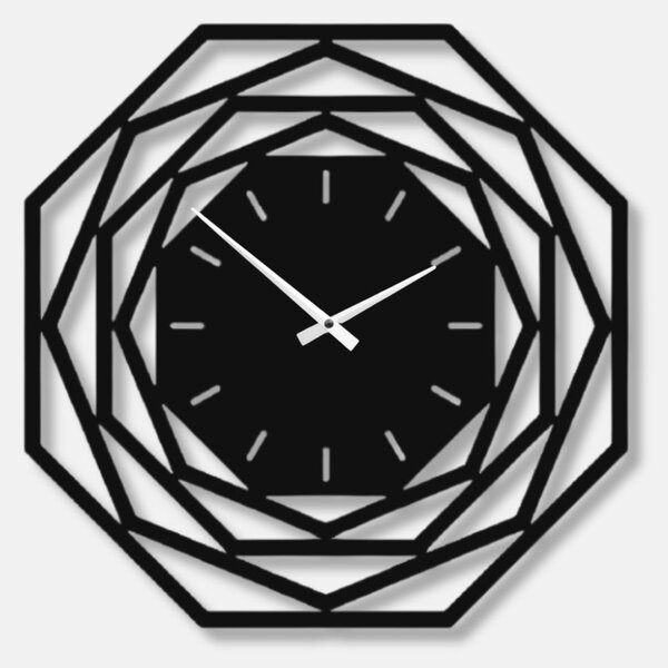 Karlsdesign.sk - Drevené nástenné hodiny - POLYGONAL - 40cm - Zlatá