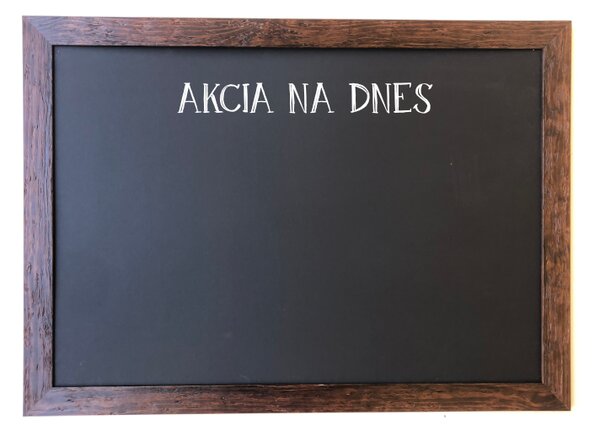 Čierna kriedová tabuľa PREMIUM v rustikálnom drevenom ráme 60x40 cm