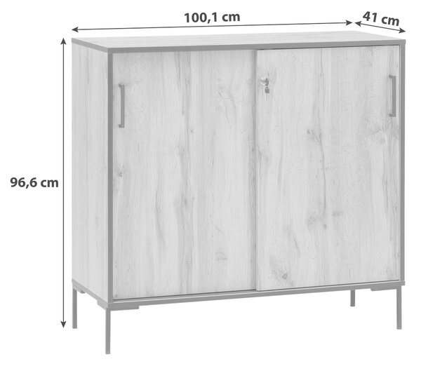KOMODA, farba duba, 100,1/96,6/41 cm MID.YOU - Komody, Online Only