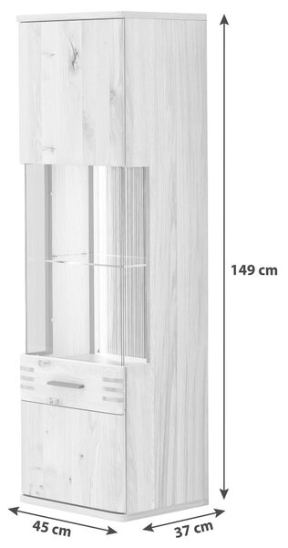 ZÁVESNÁ VITRÍNA, farba duba, 45/149/37 cm Livetastic - Sklenené vitríny, Online Only