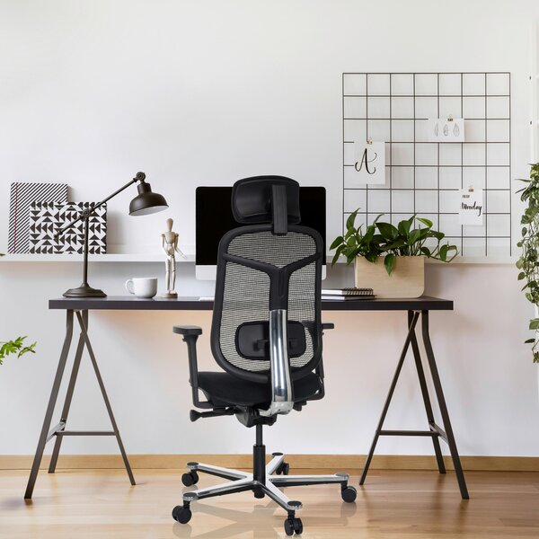 OTOČNÁ STOLIČKA, sieťovina, čierna MID.YOU - Online Only kancelárie, Online Only