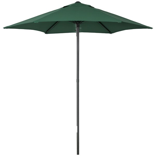 Slnečník Outsunny Ø196 cm, šesťhranný balkónový slnečník, plážový slnečník, zelený