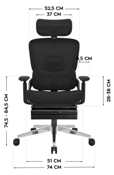 Kancelárska stolička Expert 9.3 Black