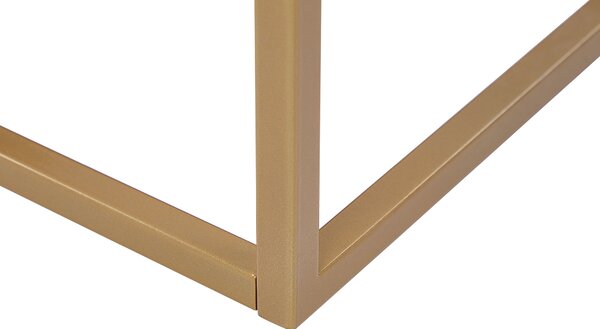 Konferenčný stolík béžový mramorový efekt zlaté kovové nohy 100 x 60 cm obdĺžnikový industriálny glamour dizajn