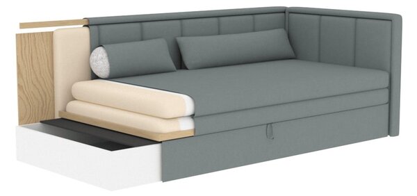 Sivá ženilková rozkladacia/s úložným priestorom pohovka 214 cm Fulgeo – ELTAP