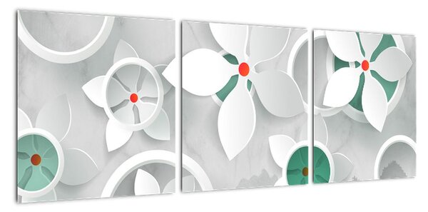 Abstraktný obraz kvetov (Obraz 90x30cm)
