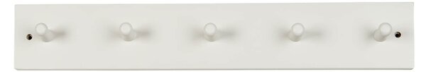 Drevený věšiak s 5 háčikmy White 54 cm