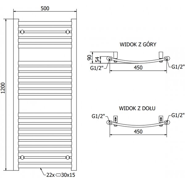 Mexen Helios, elektrické vykurovacie teleso 1200 x 500 mm, 600 W, biela, W103-1200-500-2600-20