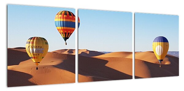 Obraz - teplovzdušné balóny v púšti (Obraz 90x30cm)