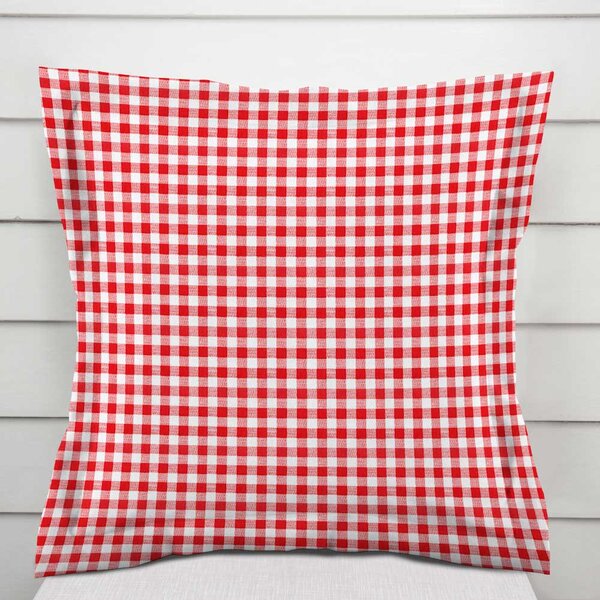 Biante Bavlnená obliečka na vankúš s lemom Sandra SA-056 Červeno-biele kocky 30 x 50 cm