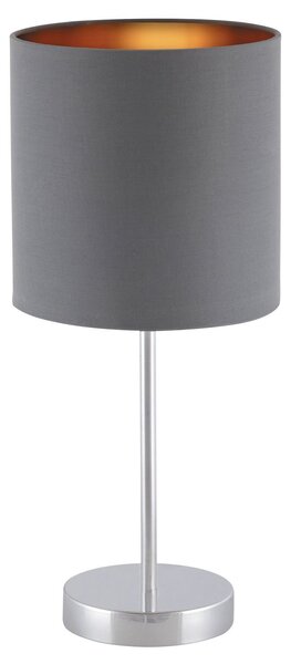 RABALUX 2538 Monica textilná lampička E27 60W šedé/chróm