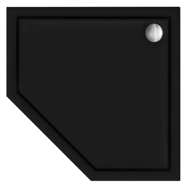 Rea Diamond - akrylátová sprchová vanička 90 x 90 x 5 cm + sifón, čierna, REA-K8543
