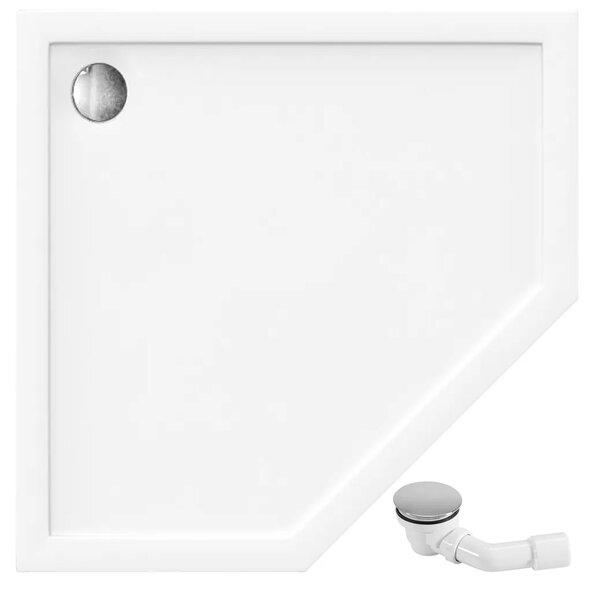 Rea Diamond - akrylátová sprchová vanička 80 x 80 x 5 cm + sifón, biela, REA-K8544