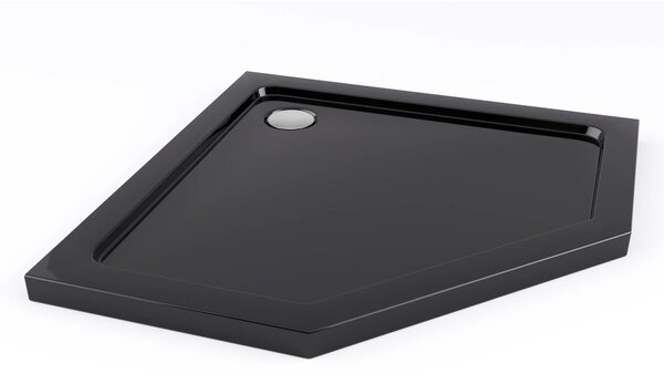 Rea Diamond Black, päťuholníkový sprchový kút 80 x 80 cm, 6mm číre sklo, čierna matná, REA-K6900