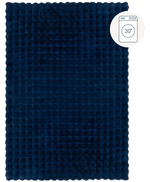 Flair Rugs , Kusový koberec Waffle Faux Fur Navy, 180x290, modrá, obývacia izba