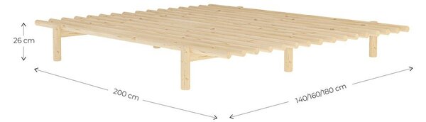 Dvojlôžková posteľ z borovicového dreva s roštom 140x200 cm Pace – Karup Design