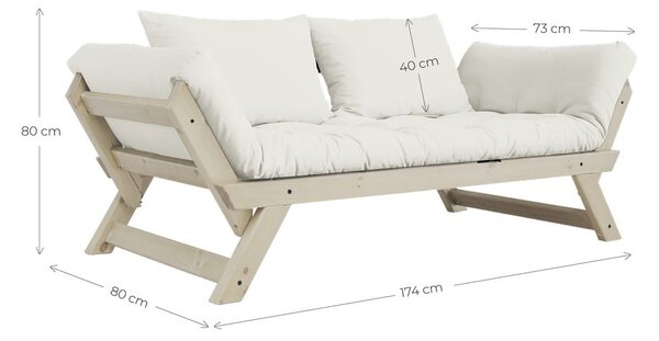 Rozkladacia pohovka so zeleným poťahom Karup Design Bebop Natural/Olive Green