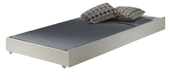 Biela poschodová detská posteľ z borovicového dreva s úložným priestorom 90x200 cm SCOTT – Vipack