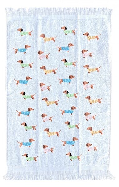 Kuchynský froté uterák s motívom jazvečíka Dachshund - 40*66 cm - Clayre & Eef