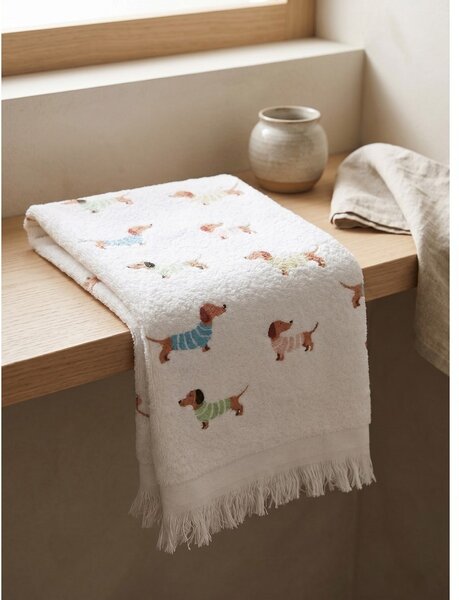 Kuchynský froté uterák s motívom jazvečíka Dachshund - 40*66 cm - Clayre & Eef