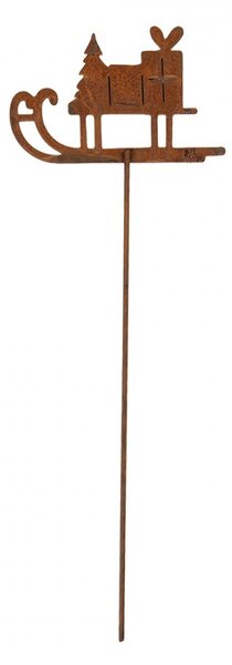 Rustikálny hrdzavý zápich sánky Sled Rust - 12*1*38 cm - Clayre & Eef