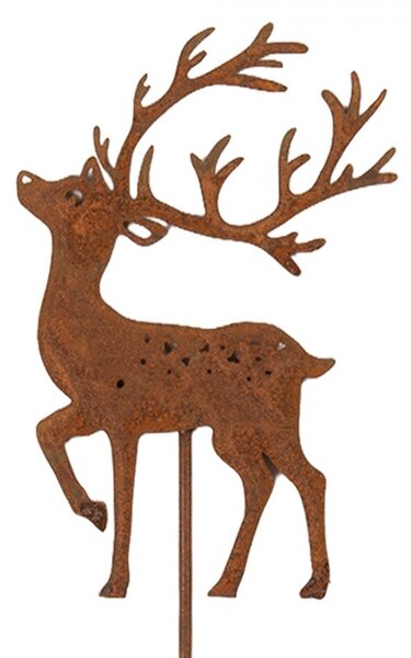 Rustikálny hrdzavý zápich jeleň Deer Rust - 8*1*35 cm - Clayre & Eef