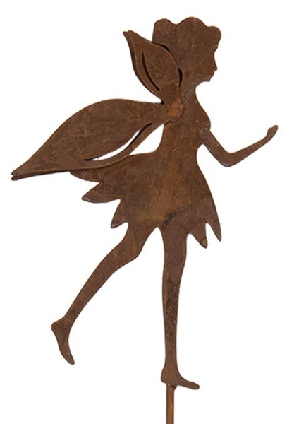 Rustikálny hrdzavý zápich záhradná víla Fairy Rust - 9*1*42 cm - Clayre & Eef