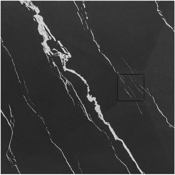 Rea Magnum Carrara, SMC sprchová vanička 90x90, čierna-kamenný vzor, REA-K7008