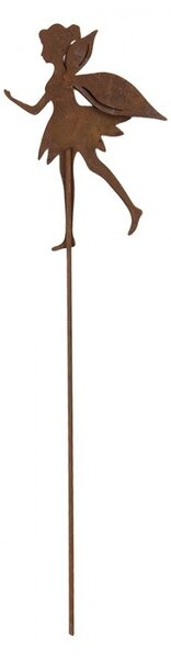 Rustikálny hrdzavý zápich záhradná víla Fairy Rust - 9*1*42 cm - Clayre & Eef