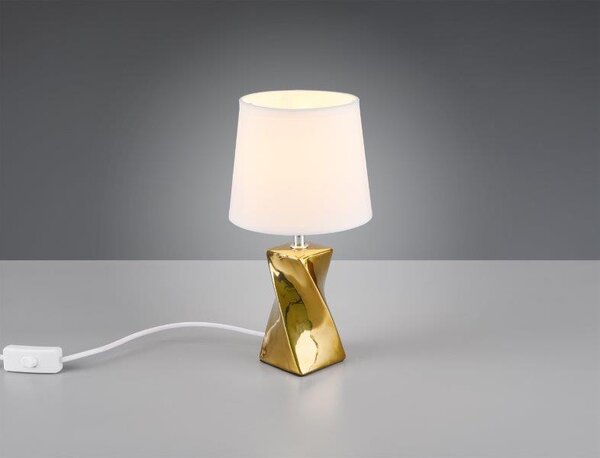 TRIO reality R50771579 ABEBA Stolová lampa 150mm 1XE14 zlatá, biela