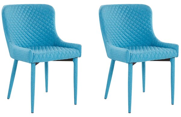 Sada 2 jedálenských stoličiek modrá čalúnená elegantný eklektický štýl