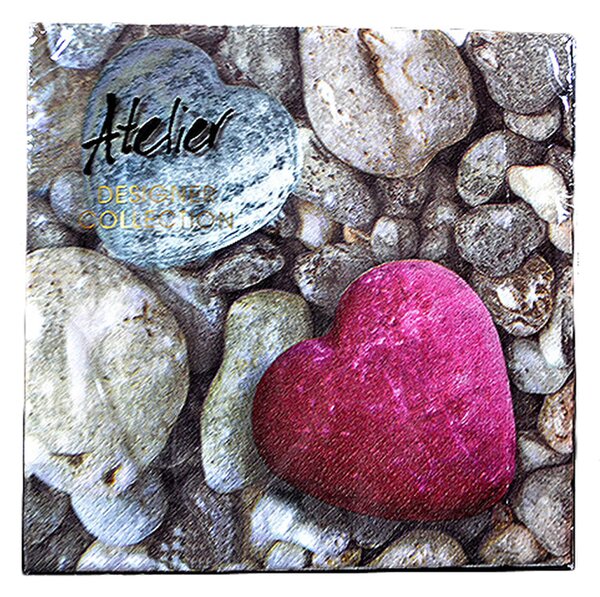 Servítky Atelier 33x33cm 20ks Heart stone