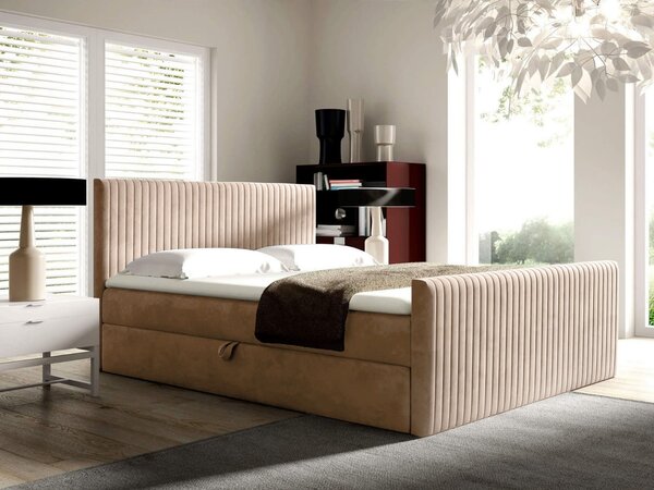Wilsondo Čalúnená boxspring manželská posteľ Polaris - béžová Rozmer: 160x200