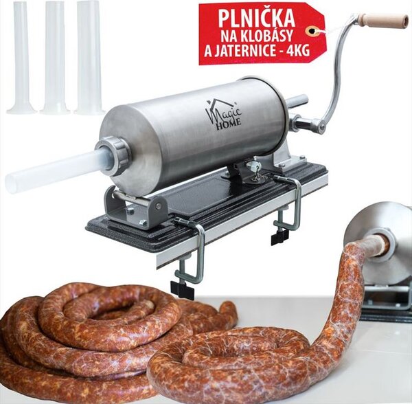 Plnička MagicHome SM208, na klobásy a jaternice, horizontálna, 4 kg, ručná