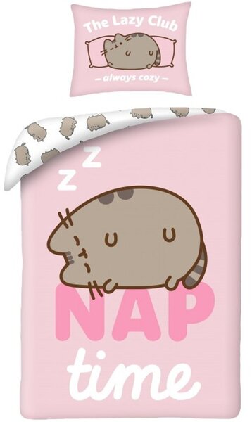 Posteľné obliečky z mikrovlákna Pusheen - motív NAP time - 70x90 cm + 140x200 cm