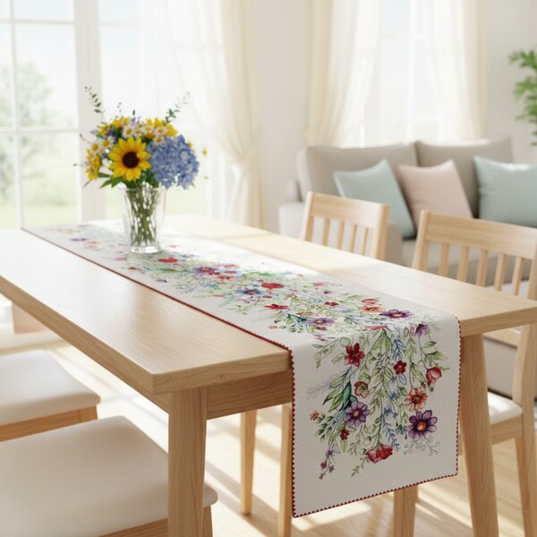 Gobelínový behúň na stôl 45x140 cm Lúčne kvety MIGD040 Farba Viacfarebná Rozmery 45x140 cm