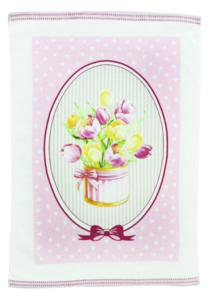 Bavlnená dekoračná froté utierka Kvety 50x70 cm Farba Modrá Rozmery 50x70 cm
