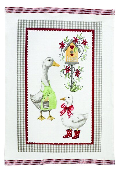 Bavlnená dekoračná froté utierka Húsky 50x70 cm Farba Fialová Rozmery 50x70 cm