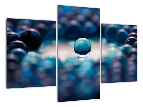 Obraz modré sklenené guľôčky (Obraz 90x60cm)