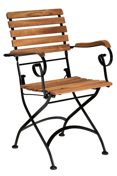 PARKLIFE Skladacia stolička s opierkami - hnedá/čierna