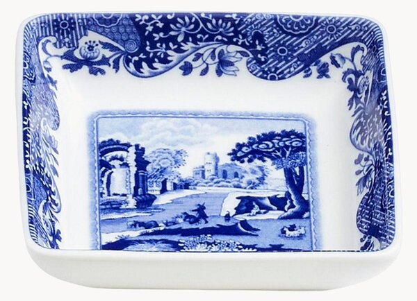 Porcelánové štvorcové taniere Blue Italian, 4 ks