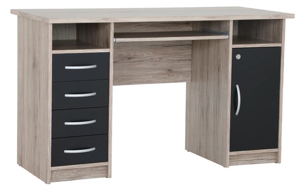 Szynaka Psací stůl Wallis 126 cm dun San Remo/černý
