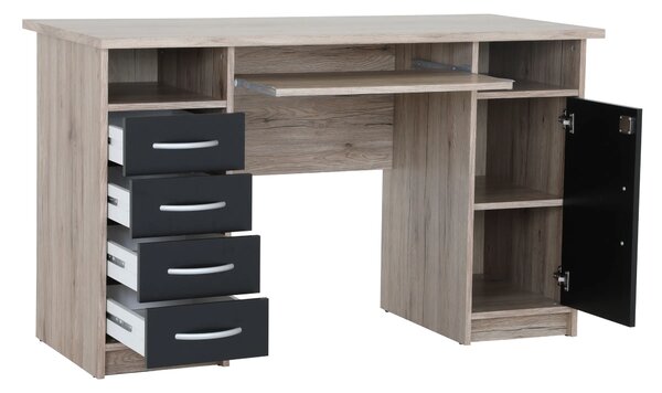 Szynaka Psací stůl Wallis 126 cm dun San Remo/černý