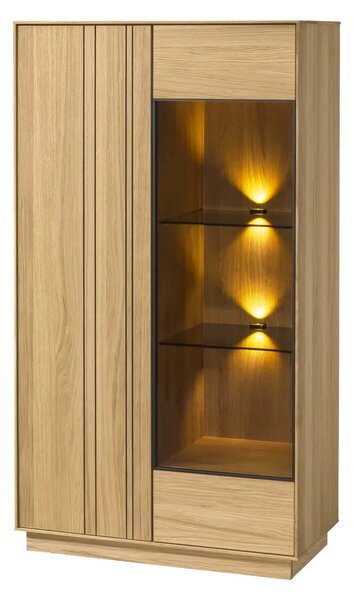 Szynaka Vitrína s LED osvětlením Join 80 cm z masivu dub přírodní