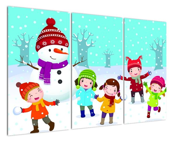 Obraz detí na snehu (Obraz 120x80cm)