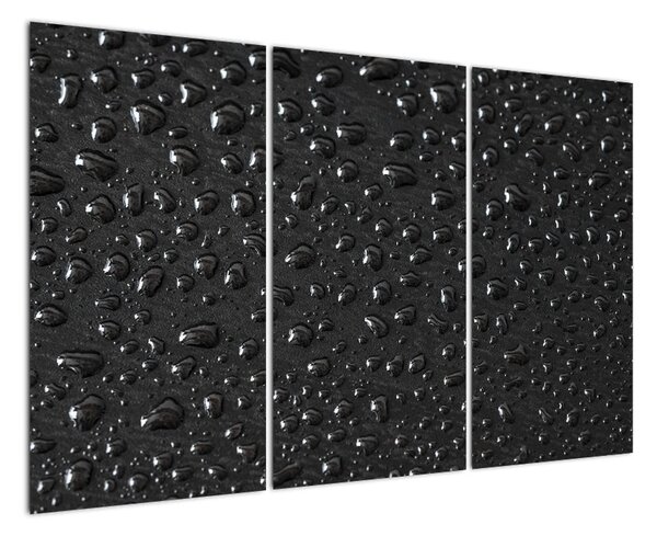 Obraz kvapiek na čiernom povrchu (Obraz 120x80cm)