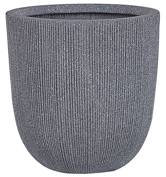 Kvetináč sivý polyresin 48 x ø 44 cm vysoký moderný minimalistický izbový vonkajší črepník